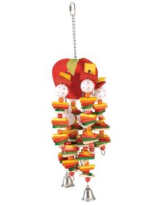 featherland paradise, colorful fruit-shaped toy w/chimes