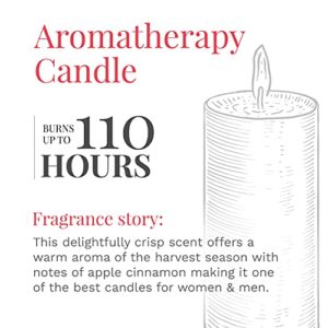 Candle-lite Scented, Apple Cinnamon Crisp Fragrance, One 18 oz. Single-Wick Aromatherapy Candle with 110 Hours of Burn Time, Red Color