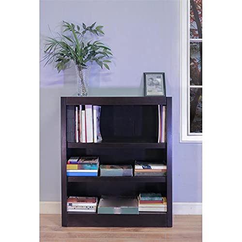 Concepts In Wood Midas Three Shelf Bookcase 36" H Espresso Finish