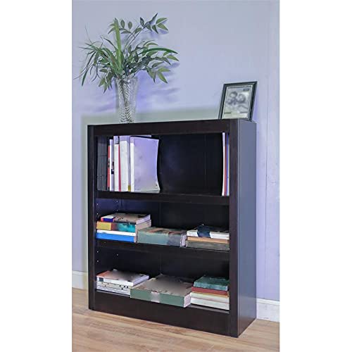 Concepts In Wood Midas Three Shelf Bookcase 36" H Espresso Finish