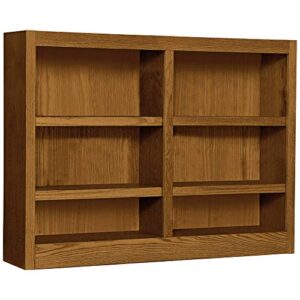 concepts in wood mi4836 6 shelf double wide wood bookcase, 36 inch tal (oak)