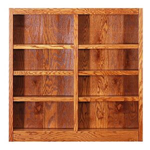 Traditional 48" Tall 8-Shelf Double Wide Wood Bookcase in Espresso