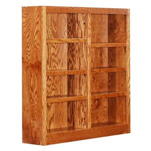 Traditional 48" Tall 8-Shelf Double Wide Wood Bookcase in Espresso