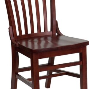 Flash Furniture HERCULES Series School House Back Mahogany Wood Restaurant Chair