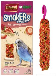 a&e cage co. smackers treat sticks for parakeet in strawberry flavor