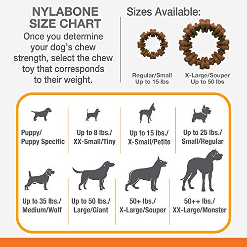 Nylabone Power Chew Textured Dog Chew Ring Toy - Tough and Durable Dog Chew Toy for Aggressive Chewers - Indestructible Dog Toys for Aggressive Chewers - Flavor Medley, X-Large/Souper (1 Count)