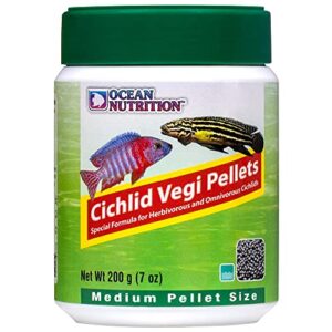 ocean nutrition cichlid vegi pellets 7-ounces (200 grams) jar - medium pellet size
