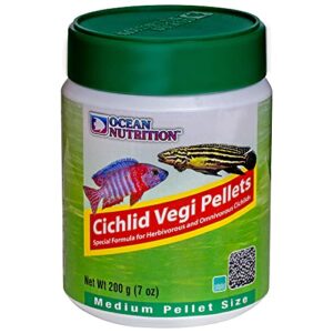 Ocean Nutrition Cichlid Vegi Pellets 7-Ounces (200 Grams) Jar - Medium Pellet Size