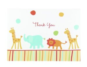 hortense b. hewitt jungle animals thank you cards, set of 25, 4.8 x 3.5-inches
