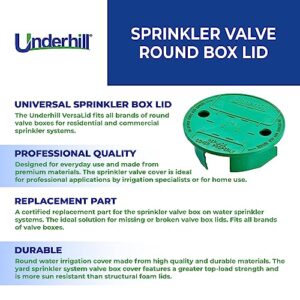 Underhill Sprinkler Valve Round Box Lid, VersaLid 6” to 7” Universal Cover for Automatic Irrigation System, Lawn, Yard, Outside, Green, VL-6