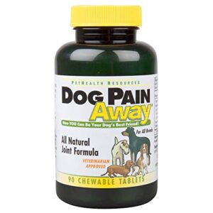 Dog Pain Away - Vet Approved Dog Pain Reliever (90 Count) - Fast Acting Pain Relief Supplement To Repair Connective Tissue and Help Alleviate Hip and Joint Pain - All Natural Chewable Tablets To Renew Your Dogs Vitality