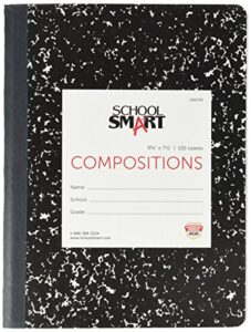 school smart hard cover ruled composition book, 150 sheets, 9-3/4 x 7-1/2 inches - 086769