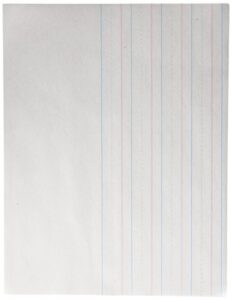 school smart - 85320 red & blue storybook paper, 3/4 inch ruled long way, 11 x 8-1/2 inches, natural, 500 sheets