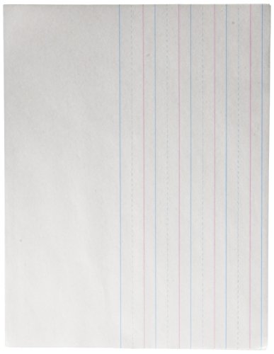 School Smart - 85320 Red & Blue Storybook Paper, 3/4 Inch Ruled Long Way, 11 x 8-1/2 Inches, Natural, 500 Sheets