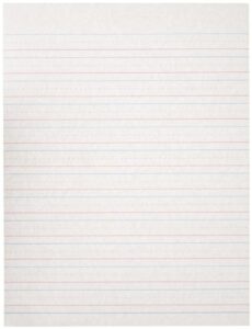 school specialty handwriting paper - 1/2 rule, 1/4 dotted, 1/4 skip - 8 x 10 1/2 inch - 500 sheets, white - 085370