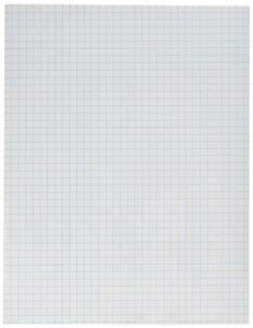 school smart graph paper pad with chipboard back, 8-1/2 x 11 inches, 1/4 inch rule, white, pack of 12