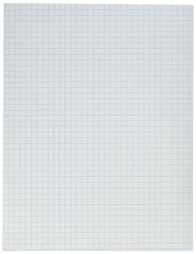 School Smart Graph Paper Pad with Chipboard Back, 8-1/2 x 11 Inches, 1/4 Inch Rule, White, Pack of 12