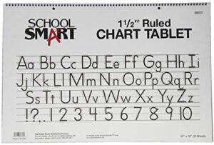 school smart-85337 chart tablet, 24 x 16 inches, 1-1/2 inch skip line, 25 sheets - white