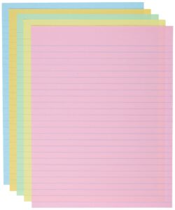 school smart ruled exhibit paper, 8-1/2 x 11 inches, assorted colors, 500 sheets - 085454