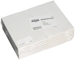 school smart scratch pad with chipboard back, 4 x 6 in, 100 sheets, white, pack of 12