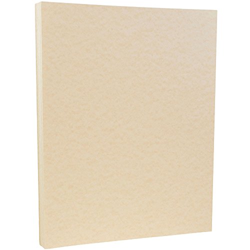 JAM PAPER Parchment 65lb Cardstock - 8.5 x 11 Coverstock - 176 GSM - Natural Recycled - 50 Sheets/Pack