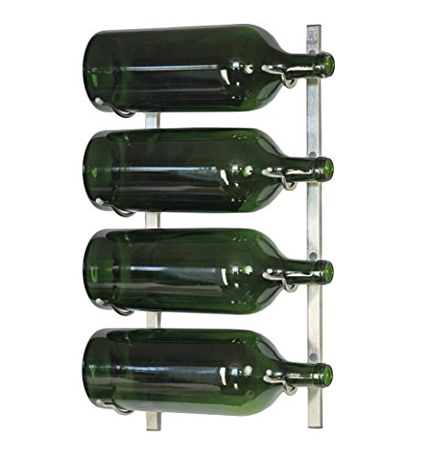 Large Format Bottle Metal Hanging Wall Mounted Wine Rack (Black)