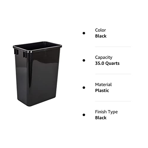 Hardware Resources Plastic Waste Container, Black