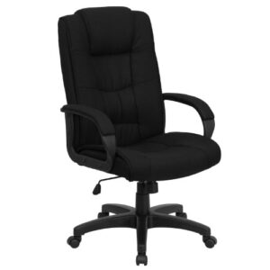 flash furniture jessica high back black fabric executive swivel office chair with arms