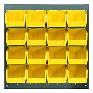 quantum storage systems qlp-1819-210-16yl gray louvered panels complete package with bins, 18" l x 19" h, yellow