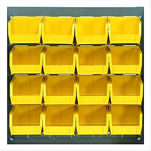 Quantum Storage Systems QLP-1819-210-16YL Gray Louvered Panels Complete Package with Bins, 18" L x 19" H, Yellow