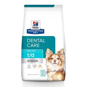 hill's prescription diet t/d dental care small bites chicken flavor dry dog food, veterinary diet, 5 lb. bag