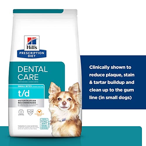 Hill's Prescription Diet t/d Dental Care Small Bites Chicken Flavor Dry Dog Food, Veterinary Diet, 5 lb. Bag