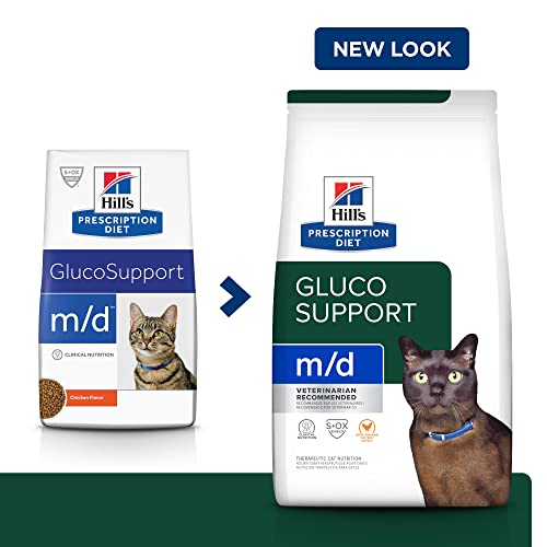 Hill's Prescription Diet m/d GlucoSupport Chicken Flavor Dry Cat Food, Veterinary Diet, 4 lb. Bag