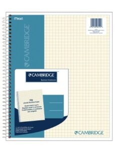 cambridge mead wirebound quad notebook, 70 sheets-ivory (06194)