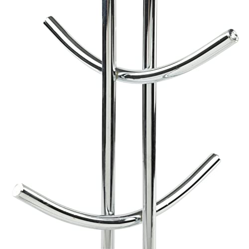 Spectrum Diversified Euro 6 Holder, Alloy Steel, Countertop Mug Tree, Mugs & Tea Cup Storage Rack, Coffee Counter Bar Accessory & Kitchen Organizer, 1 Count (Pack of 1), Chrome