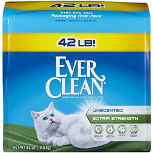 ever clean extra strength clumping cat litter, unscented, 42 pounds