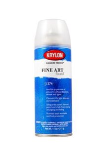 krylon k01374000 gallery series fixatif aerosol spray, 11 ounce, matte