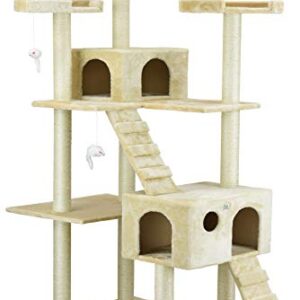 Go Pet Club Cat Tree, 50W x 26L x 72H, Beige