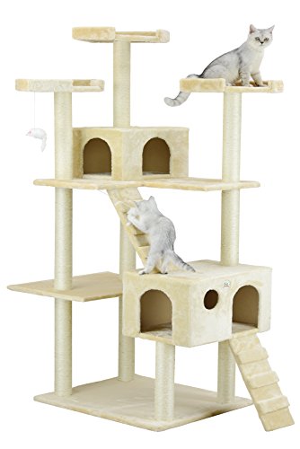 Go Pet Club Cat Tree, 50W x 26L x 72H, Beige