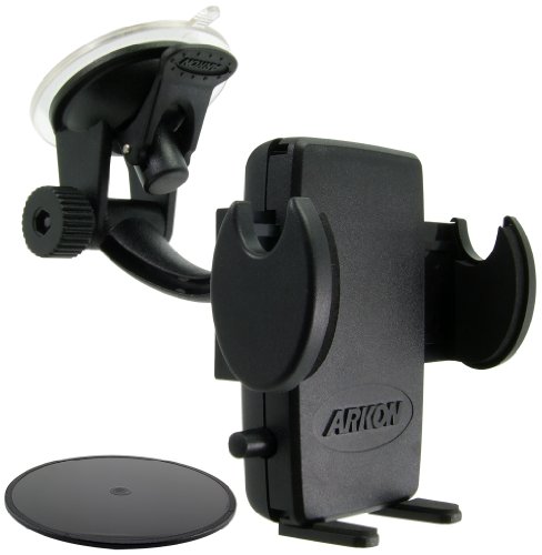 ARKON Windshield and Dash Car Phone Holder Mount for iPhone X 8 7 6S 6 Plus 8 7 6S 6 Galaxy Note Retail Black (SM415)