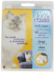 soft claws cat nail caps take-home kit, large, clear