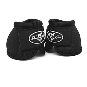 professional's choice ballistic overreach bell boots for horses | superb protection, durability & comfort | quick wrap hook & loop | sold in pairs | large black