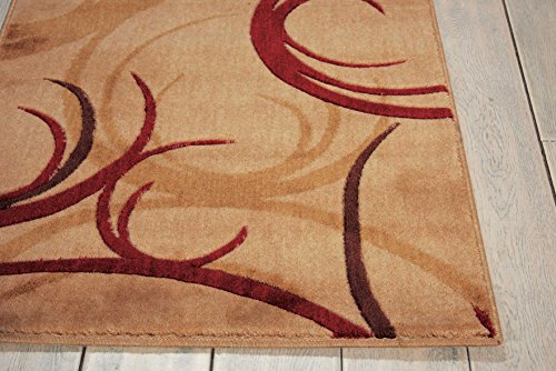 Nourison Somerset Abstract Beige 2' x 5'9" Area-Rug, Easy-Cleaning, Non Shedding, Bed Room, Living Room, Dining Room, Kitchen (2x6)