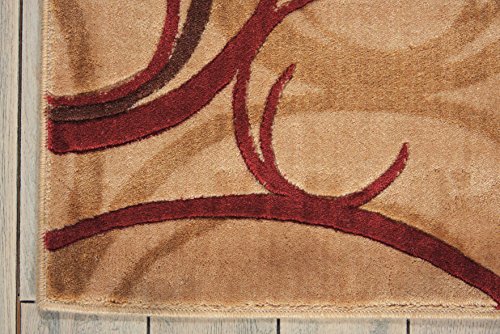 Nourison Somerset Abstract Beige 2' x 5'9" Area-Rug, Easy-Cleaning, Non Shedding, Bed Room, Living Room, Dining Room, Kitchen (2x6)