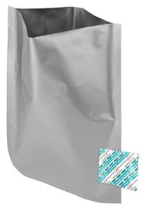dry-packs 60 - 1 gallon shieldpro mylar bags (10"x14") & 60 - 300cc oxygen absorbers (in packs of 20) for dried dehydrated and long term food storage - food survival,silver,mb10x14-300cc-60pk-ob