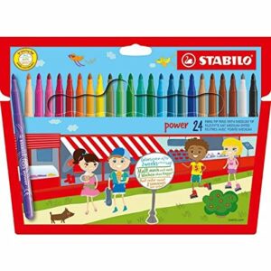 stabilo 015187 power wallet coloring pens , set of 24 , multicolored