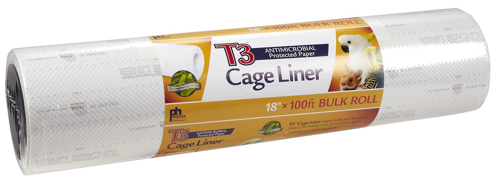 Prevue Hendryx Pet Products T3 Cage Liner, 18-Inch by 100-Feet White