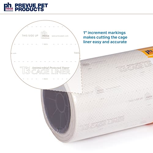 Prevue Hendryx Pet Products T3 Antimicrobial Cage Liner, 21-1/2-Inch by 100-Feet, White