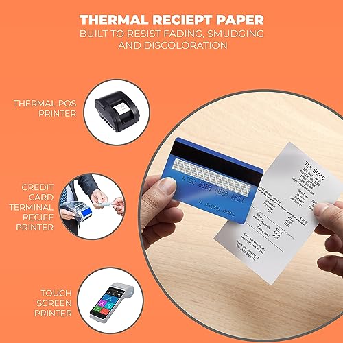 2 1/4" X 85' Thermal Credit Card Paper 50 Rolls Per Box for Use in Some Verifone, Omni, Hypercom and First Data, BPA Free