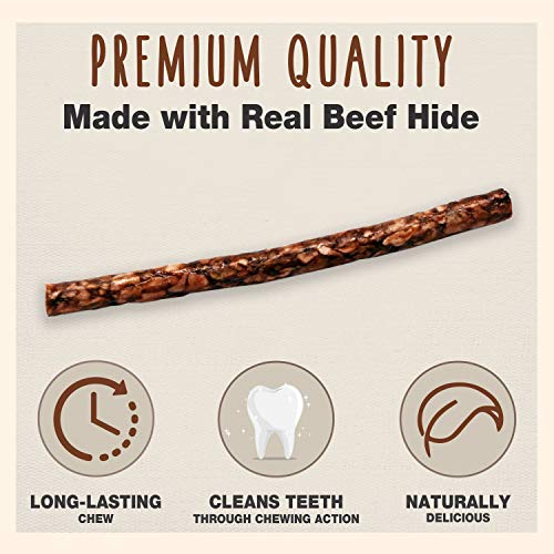 Cadet Premium Grade Munchy Beef Hide Sticks Beef Flavor 5 Inch, 100 Pack